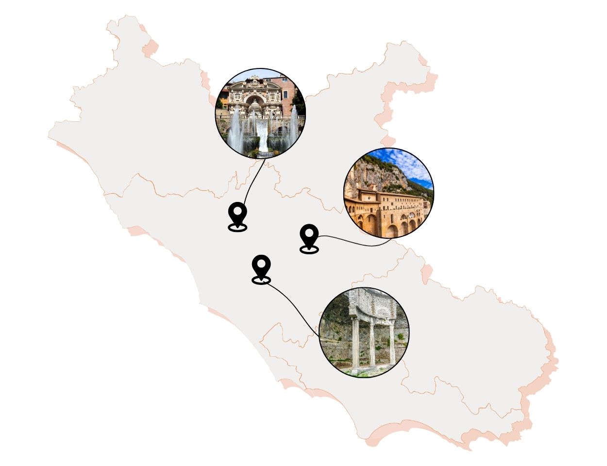 mappa palestrina tivoli subiaco